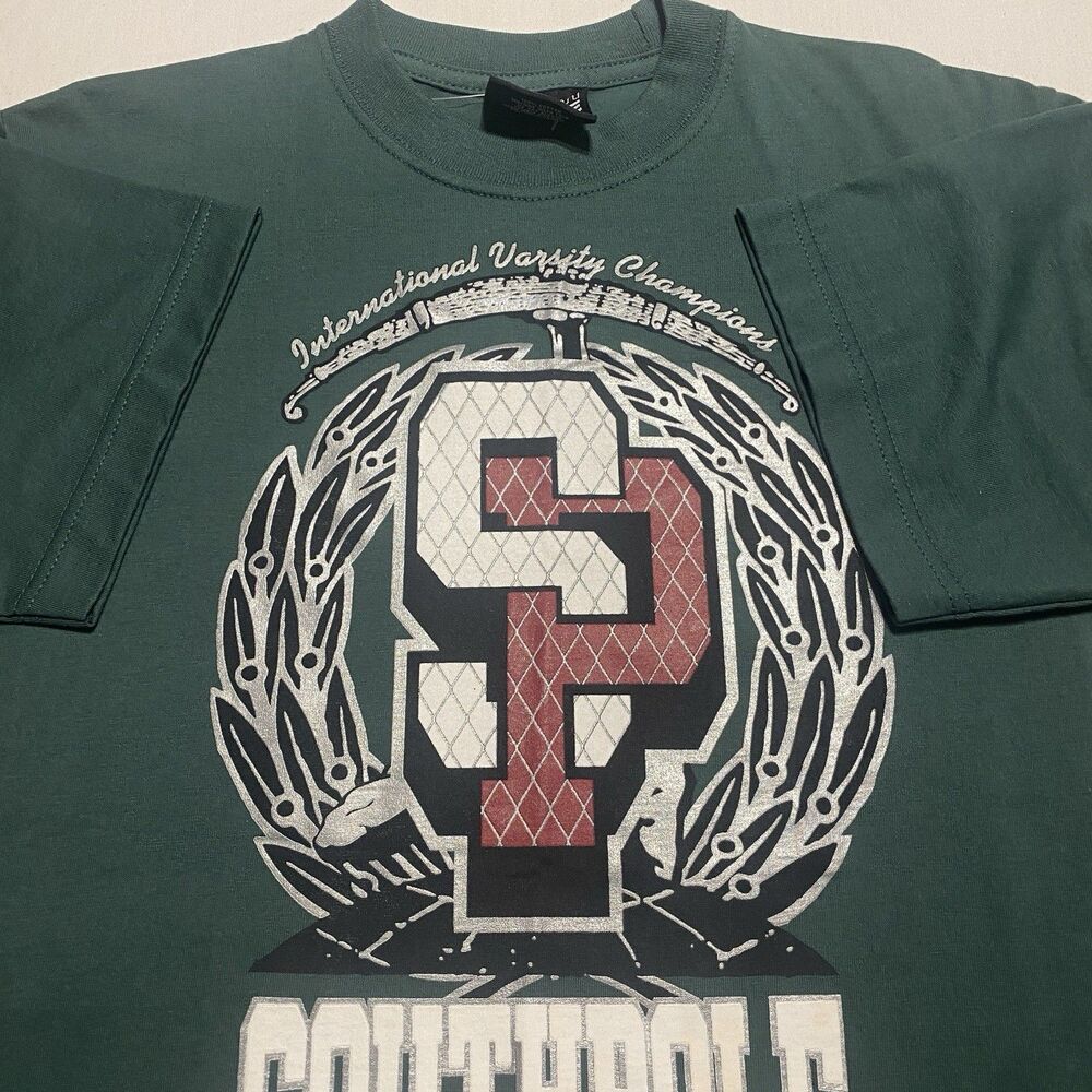Y2K Southpole Graphic T-Shirt Tee Green M 12-14 Varsity Hip Hop Streetwear Vtg